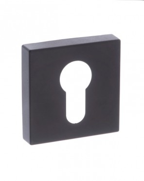 Status Euro Escutcheons on Square Roses Pair Matt Black S4ESCESMB